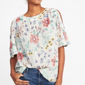 Floral Cold Shoulder Blouse